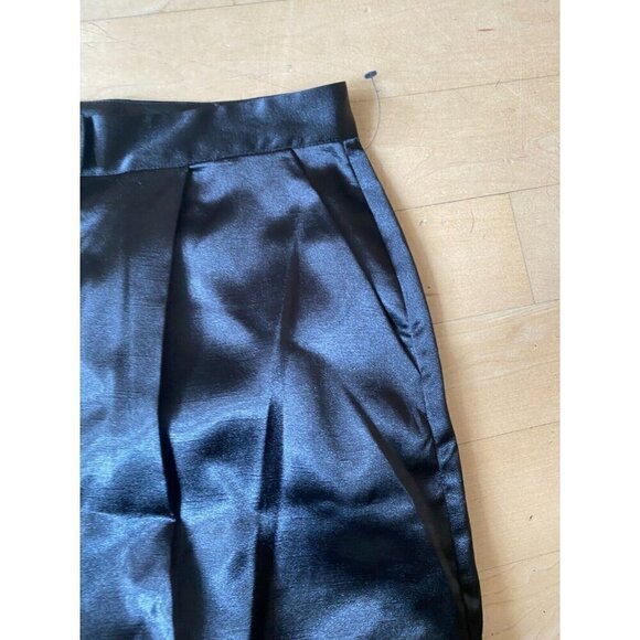 French Connection BNWT sz 10 pant "Adaline Satin Trousers" black women pleated - Picture 5 of 10